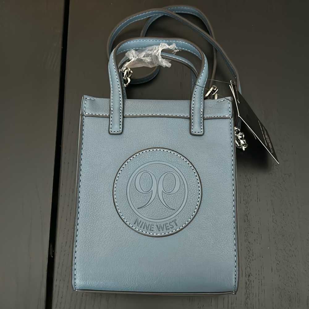 Nine West Clementina Mini Steel Blue Crossbody Bag